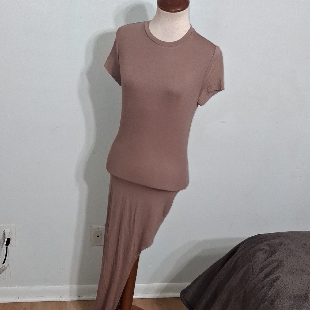 SHEIN- Taupe- Short Sleeve Dress- W Sz 2